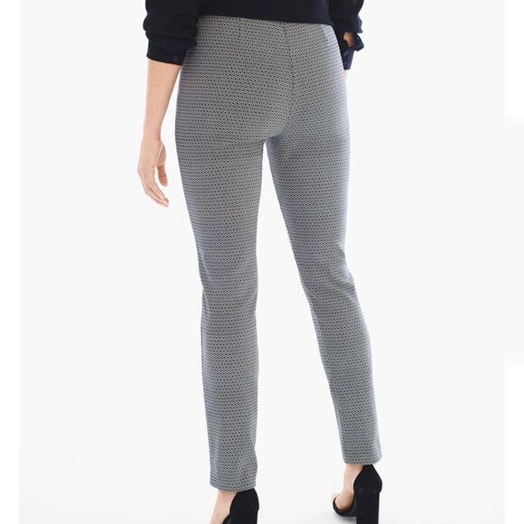 Chico's So Slimming Brigitte Textured Trapezoid Ankle Pants size 8 - Picture 4 of 9